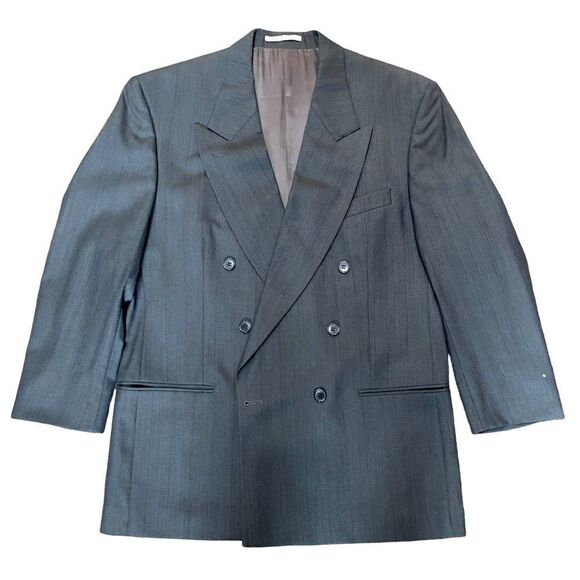 YSL Men’s Gray Double-breasted Suit Sz 42L - Picture 1 of 16